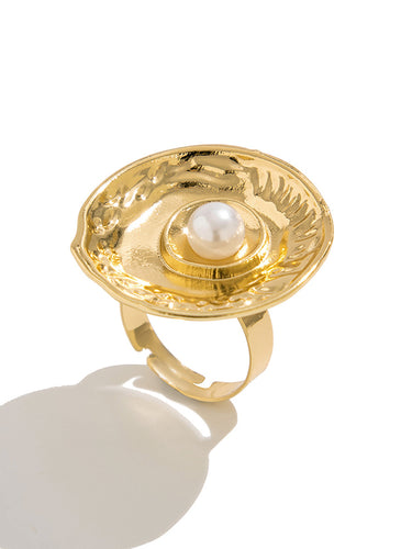 1716776 Geometric Pleated Shiny Rings Accessories