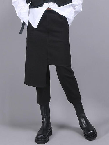Black Empire False Two asimétrico 9 puntos Culottes Pantalones