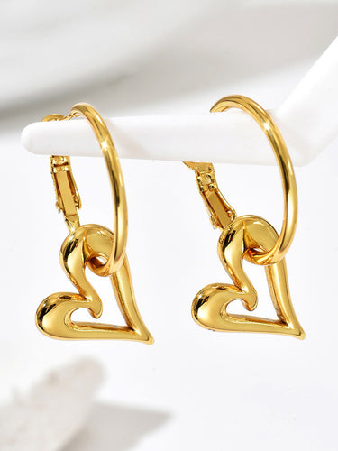 1774173 Heart Shape Hollow Earrings Accessories