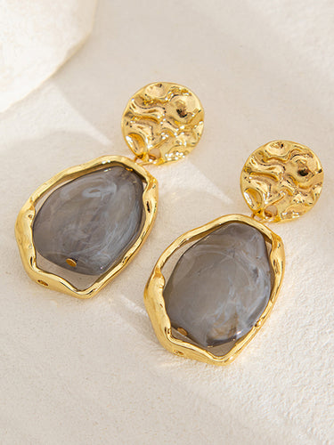 1718935 Irregularity Geometric Shiny Earrings Accessories