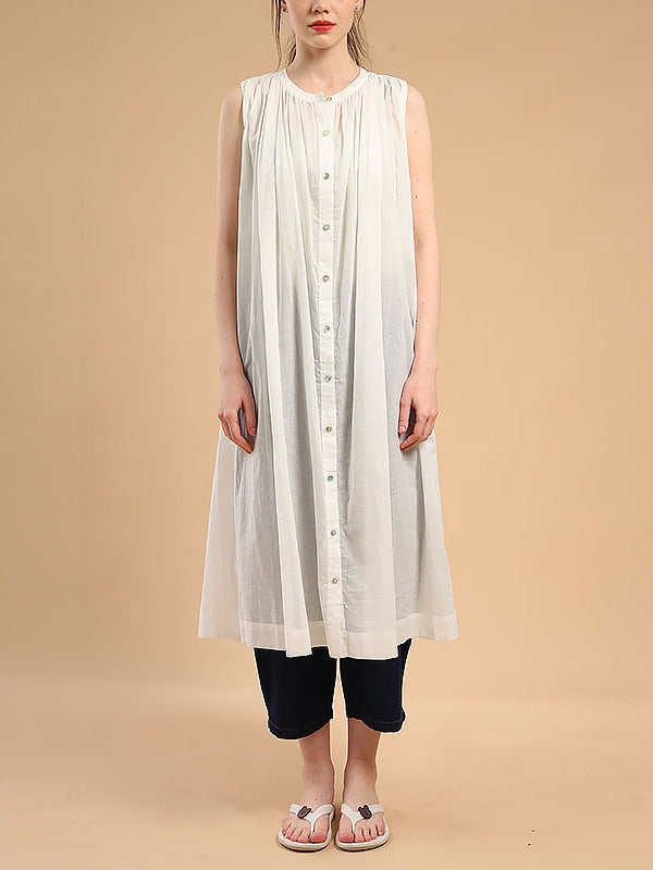 See through Round Neck High Waist Midi Dress
