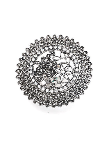 1733590 Flower Shape Geometric Hollow Rings Accessories