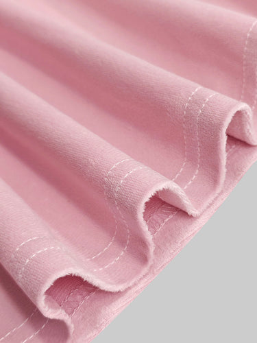 1739905 High Waisted Elasticity Pleated Pockets Solid Color Skirts Bottoms