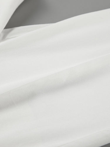 1742263 Elasticated Waist High Waisted Pleated Solid Color Split-Joint Pants