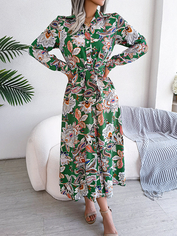 Perfee Tied Flower Printed Sleeveless Dress