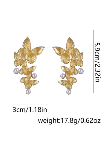 1715110 Butterfly Shape Shiny Earrings Accessories
