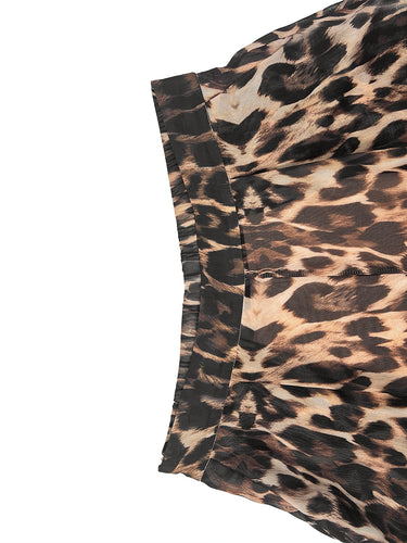 High Waisted Loose Gradient Leopard Pants Trousers