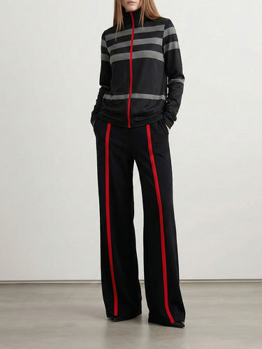 Loose Wide Leg Striped Casual Pants Bottoms Trousers