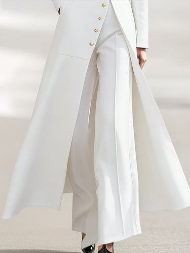 High Waisted Wide Leg Pleated Solid Color Pants Trousers