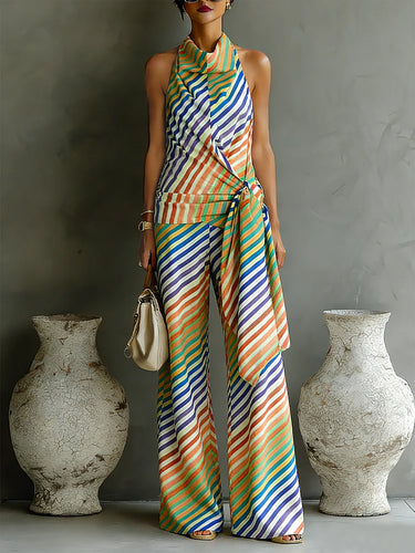 1769472 Loose Wide Leg Striped Pants Trousers