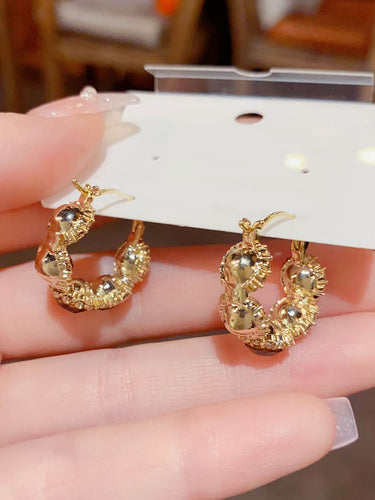 1773836 Geometric Rhine Stones Earrings Accessories