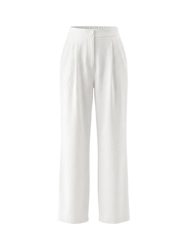 High Waisted Loose Pockets Solid Color Pants Trousers