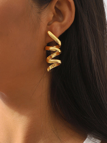 1491030 Solid Color Spirality Earrings Accessories