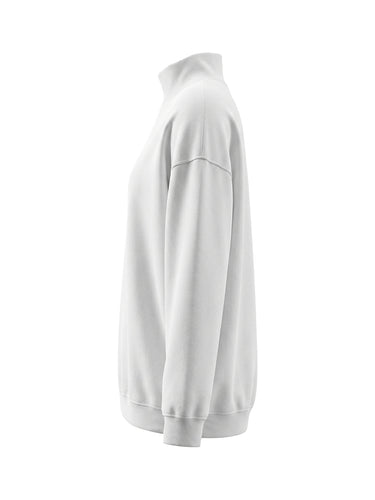 Manga larga Suelta Abotonada Color sólido Con articulación dividida Cuello alto Mini vestidos Sudadera