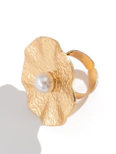 1716784 Geometric Pleated Shiny Rings Accessories