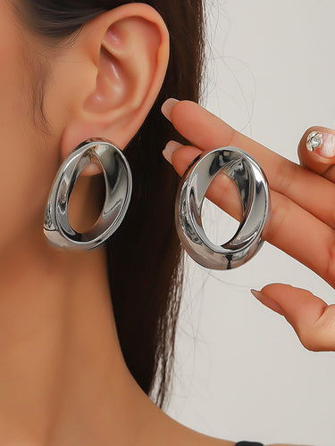 Pendientes geométricos geométricos huecos de color sólido