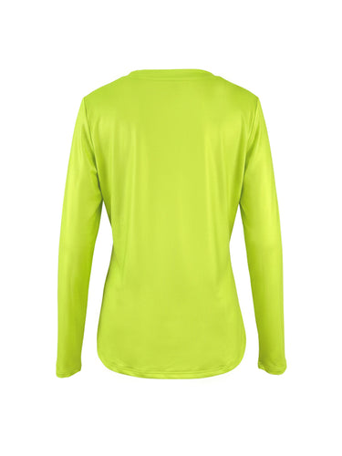 T-shirts met lange mouwen, contrasterende kleuren en bloemenprint, split-joint, T-shirts met ronde hals