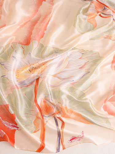 الأزهار القديمة المطبوعة حرير تقليد وشاح شال