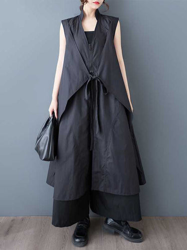 Bolsas sueltas de línea A de línea sólida con cuello en V vestidos midi vestidos de camisa