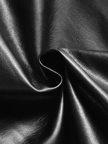 Long Sleeves Puff Sleeves Buttoned Pleated Solid Color V-Neck Midi Dresses