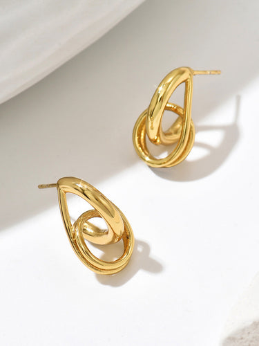 1773577 Geometric Hollow Water Drop Drop Earrings