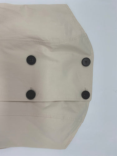 1667126 A-Line Loose Belted Buttoned Pockets Tube Maxi Dresses