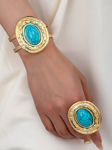 Geometric Bracelet + Rings Accessories Two Pieces