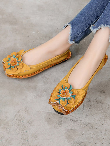 1777460 Closed Toe Three-Dimensional Flower Flats