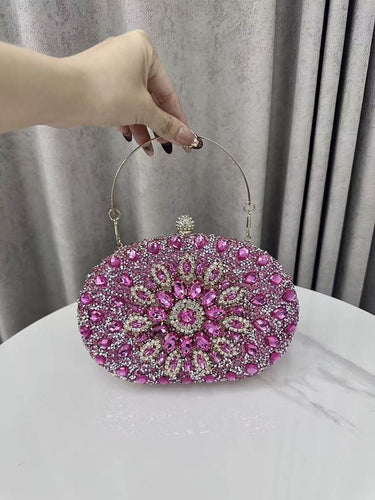 1740448 Geometric Rhine Stones Shiny Evening Bags & Clutches