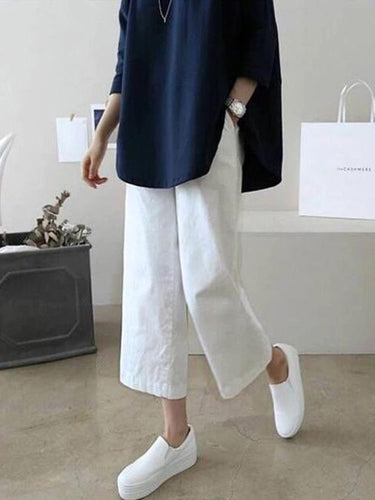 5 ألوان خط فضفاض غير رسمي بالإضافة إلى سروال عريض الساق