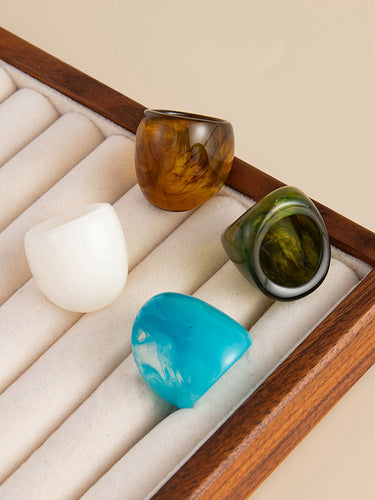 1729181 Irregularity Geometric Shiny Rings Accessories