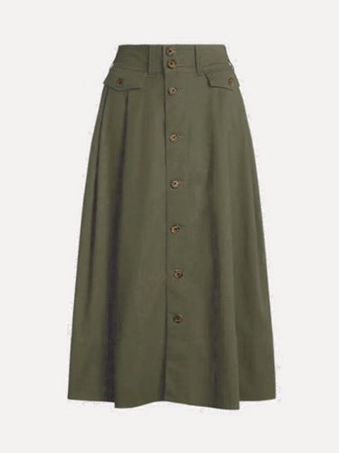 Loose No Belt Pockets Solid Color Skirts Bottoms
