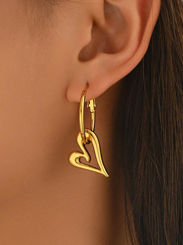 1774171 Heart Shape Hollow Earrings Accessories