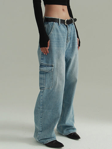 Urban Wide Bein Vollfarbe mit Taschen Jean Hosenboden