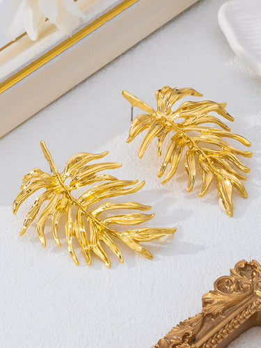 1749481 Geometric Leaves Shape Earrings Accessories