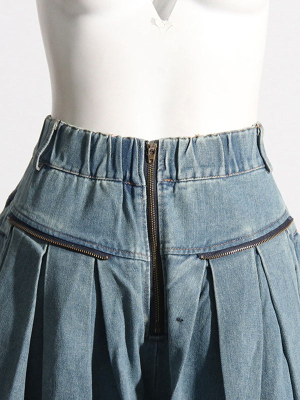 Jimmy  Loose multi-pocket pleated straight floor pants