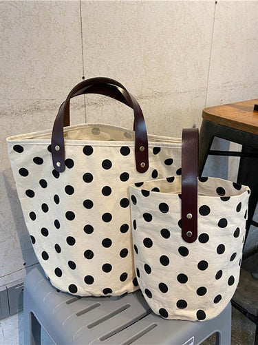 Vintage Canvas Polka-Punkt-gedruckter Make-up-Tasche Beutelbeutel