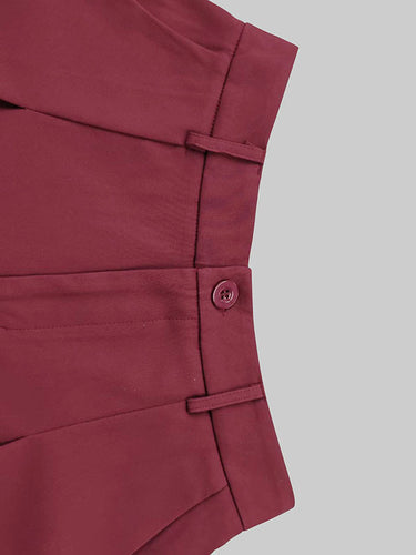 Loose Ninth Pants Solid Color Zipper Casual Pants Bottoms Trousers