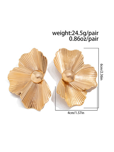 1729203 Irregularity Flower Shape Earrings Accessories