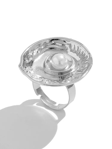 1716777 Geometric Pleated Shiny Rings Accessories