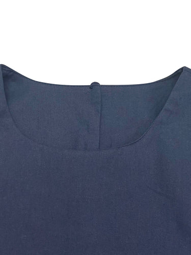 A-lijn losse zakken in contrasterende kleuren Split-joint Maxi-jurken met ronde hals