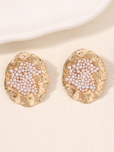 1715170 Irregularity Geometric Rhinestone Shiny Earrings Accessories