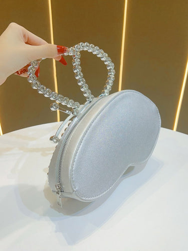 1754008 Irregularity Bow-Embellished Rhine Stones Shiny Zipper Evening Bags & Clutches Mini Bags