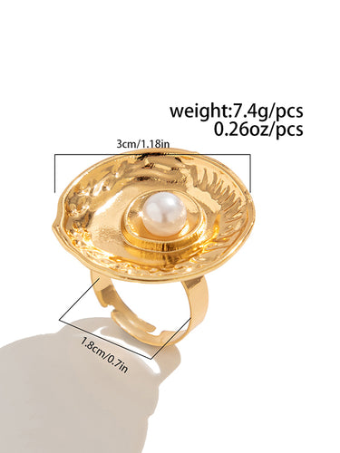 1716771 Geometric Pleated Shiny Rings Accessories