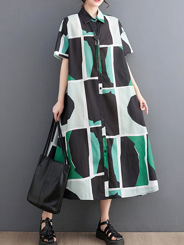 Oversized Printed Loose Dress