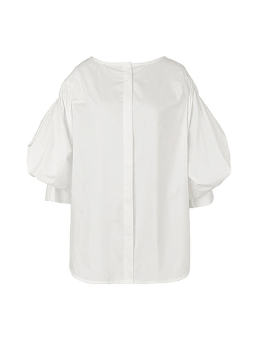 Mangas de sofas abotoadas blusas de cores sólidas camisetas