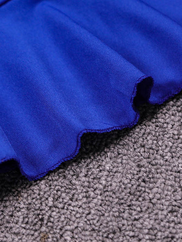 1726392 Bodycon Elasticated Waist Pleated Ruffled Solid Color Split-Joint V-Neck Midi Dresses