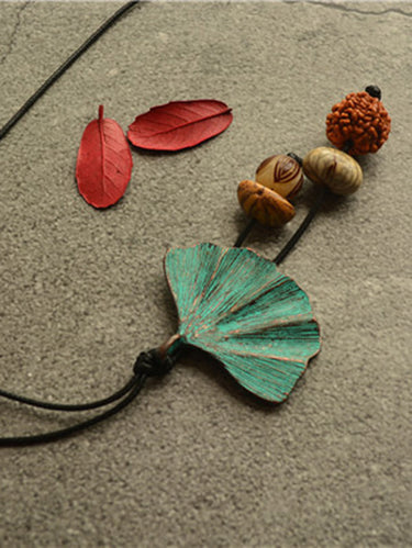 Accessori a forma di foglia di legno vintage in legno