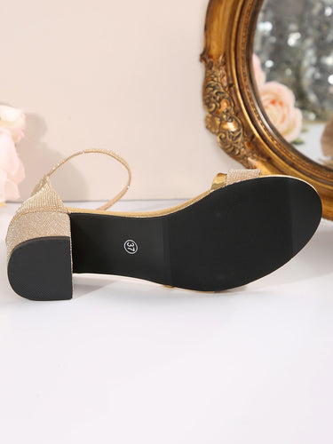 1775788 Ankle Strap Open Toe Solid Color Sandals