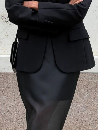 1740892 Bodycon High Waisted See-Through Solid Color Split-Joint Skirts Bottoms